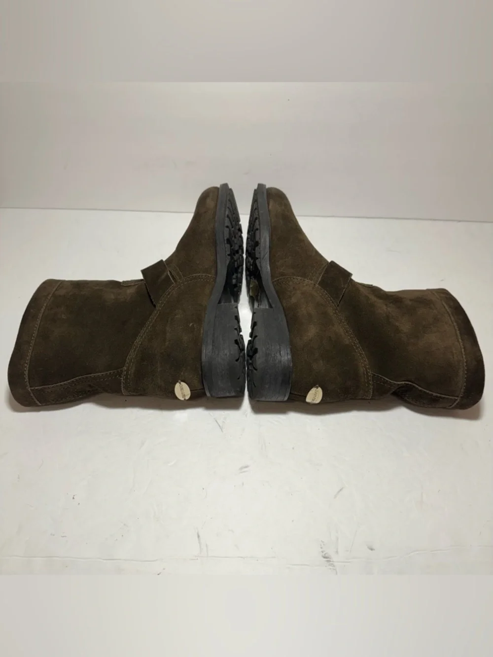 JIMMY CHOO YOUTH Brown Suede
Buckled Biker Combat Boots Size 381/2 - Picture 8 of 16